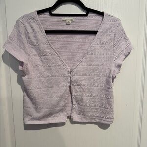 American Eagle Outfitters Light Purple Textured Blouse